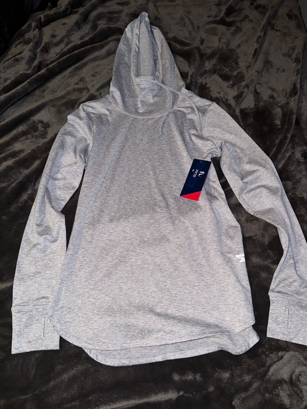 Reebok Slim Hoodie Small Light Gray Heather